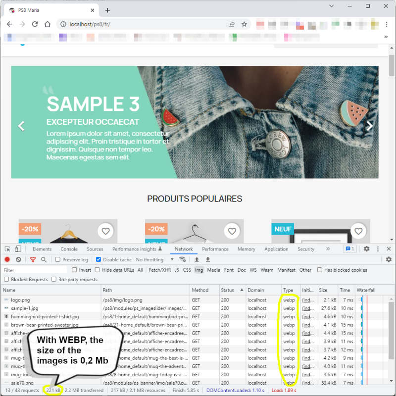 Il formato WEBP riduce le dimensioni delle immagini