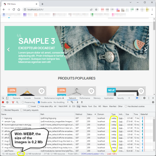 Il formato WEBP riduce le dimensioni delle immagini
